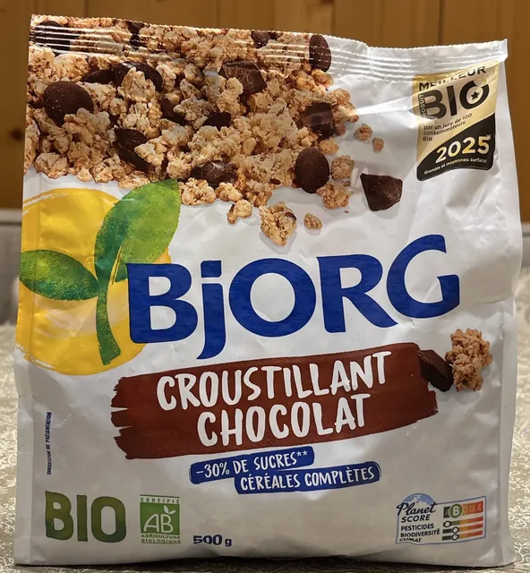 Sachet de céréales Bjorg Croustillant chocolat bio