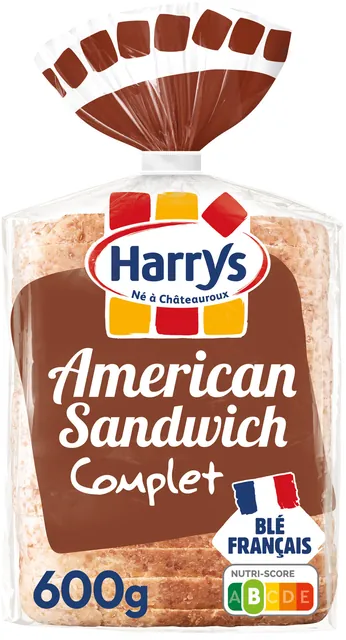 Paquet de pain de mie Harrys American Sandwich complet